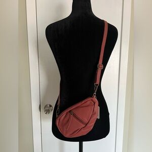 Free People Coffee Date Leather Crossbody Bag in Terracotta